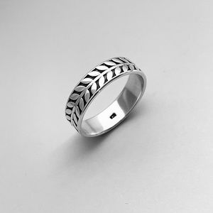 Sterling Silver Vines Band Ring, Tree Rings, Wedding  Bands, Silver Leaf Ring